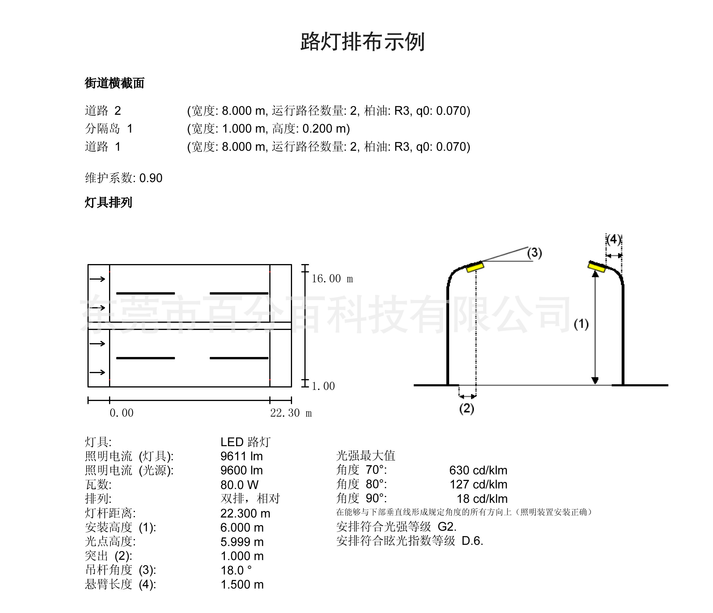 照明方案(东莞市东城路灯照明改造设计)