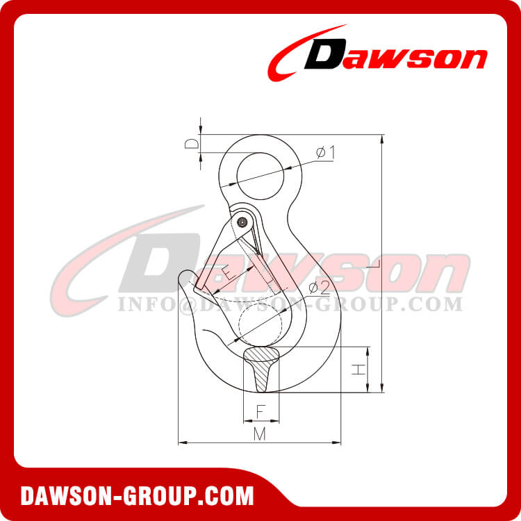 DS380 G80 Eye Sling Hook with Latch - Dawson Group Ltd. - China Manufacturer, Factory