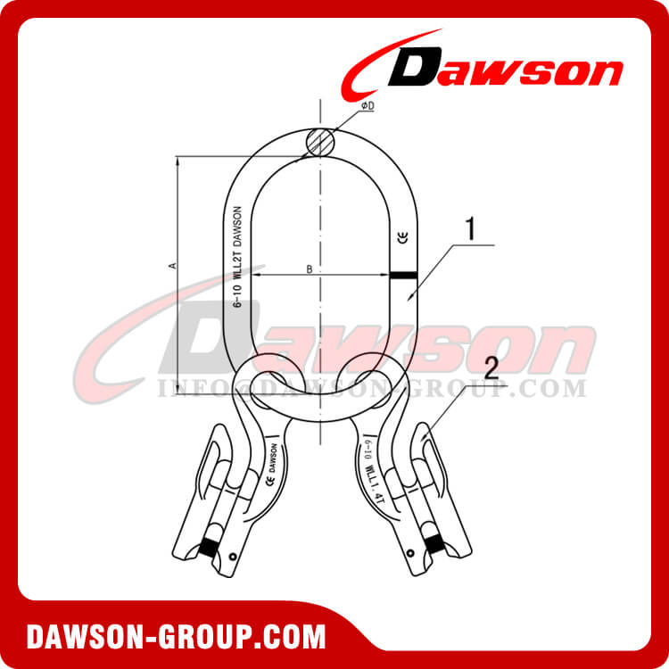G100 Master Link + G100 Eye Grab Hook with Clevis Attachment ×2 - Dawson Group Ltd. - China Manufacturer, Supplier