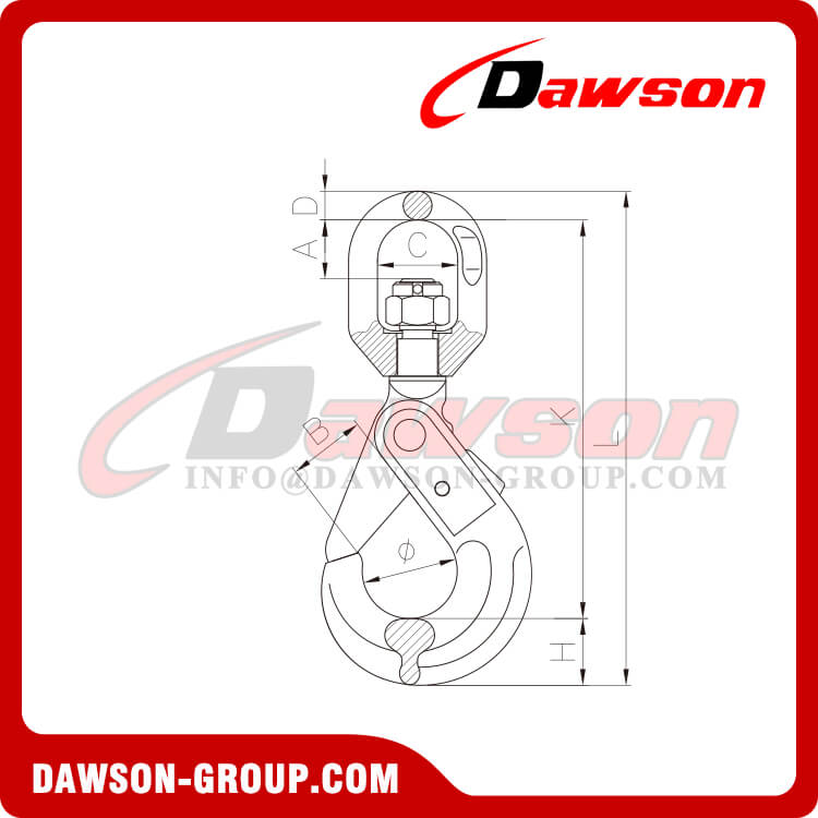 DS010 G80 U.S Type Swivel Self-Locking Hook - Dawson Group Ltd. - China Manufacturer, Supplier