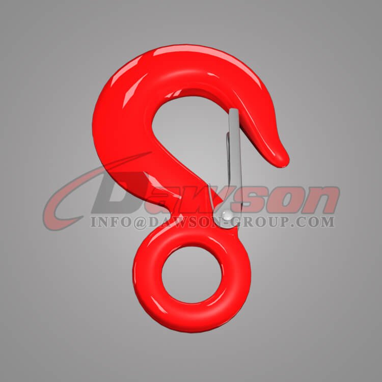 Grade 80 Eye Sling Hook with Latch, G80 Alloy Steel Eye Sling Hook for Crane Lifting Chain Slings - Dawson Group Ltd. - China Supplier