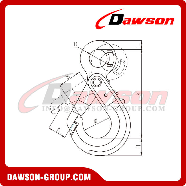 DS077 G80 Special Eye Self-locking Hook for Crane Lifting Chain Slings - Dawson Group Ltd. - China Manufacturer, Supplier