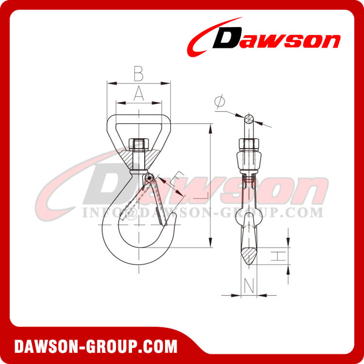 DS787 Forged Super Alloy Steel Swivel Hook for Web Slings - Dawson Group Ltd. - China Manufacturer, Factory