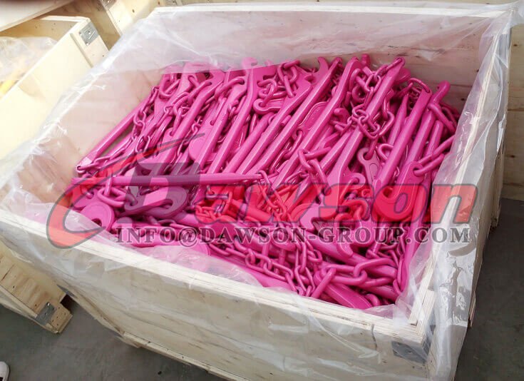 Grade 80 13mm Alloy Lashing Ship Lashing Chain Set Painted Hot Pink - Dawson Group Ltd. - China Supplier, Exporter
