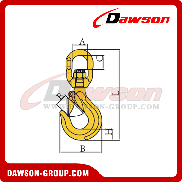 DS268 G80 SWIVEL HOOK WITH LATCH DAWSON-GROUP