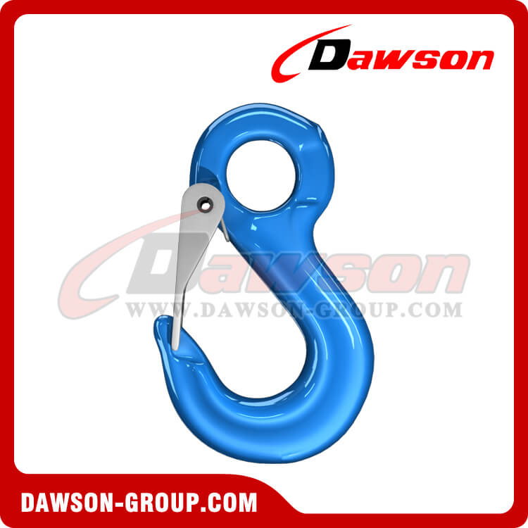 G100 Eye Sling Hook with Latch for Lifting Slings, Alloy Steel Eye Hook - China Supplier