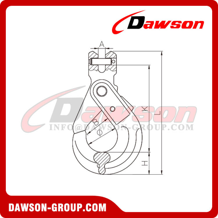 DS009 G80 U.S. Type Clevis Self-locking Hook for Lifting Chain Slings - Dawson Group Ltd. - China Manufacturer, Supplier